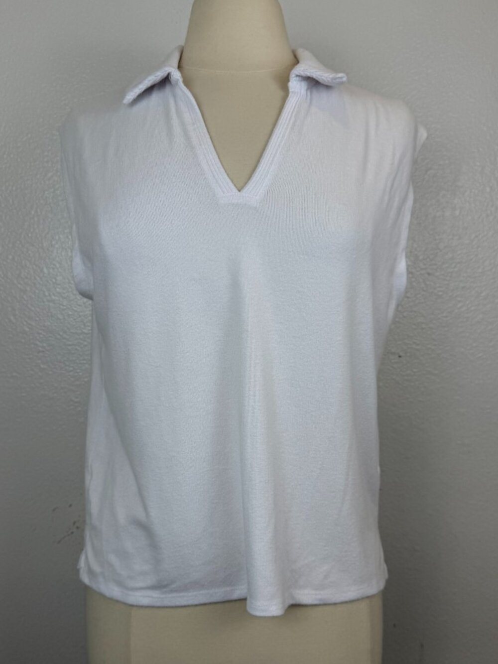 SPLENDID LYON SLEEVELESS POLO SWEATER WHITE‎ NWT $128 XL